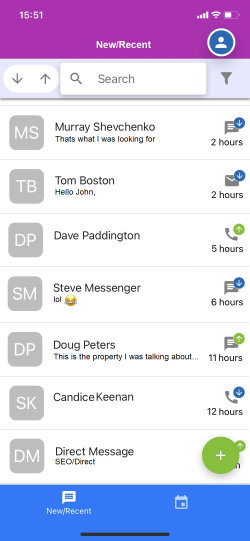 StayInContact - App - New-Recent View